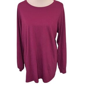 Torrid Cranberry Color Long Sleeve Top Classic Fit Size 2X Casual Fall Layering